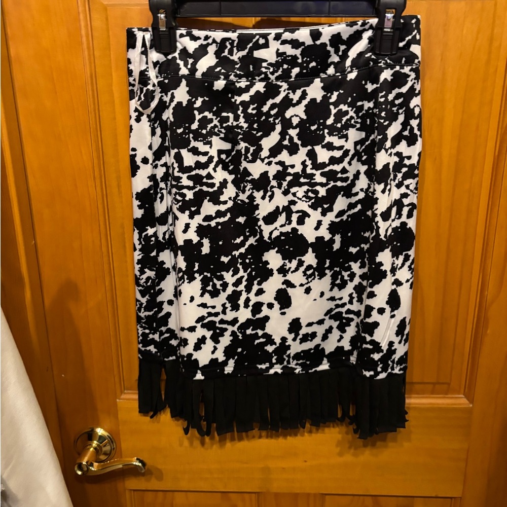 MISSLOOK Black and White Patterned Pencil Skirt